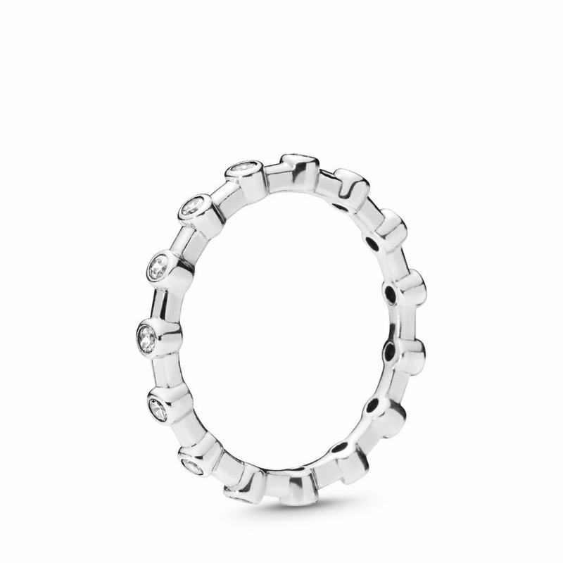 Pandora Dazzling Dots Stackable Ring Clearance NZ, Sterling Silver (825749-GBY)